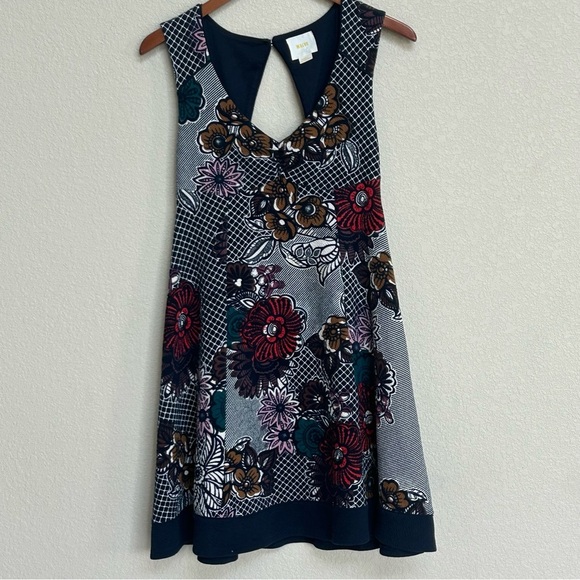 Maeve Anthropologie A-Line Floral Dress Women’s Small Multicolor Back Cutout - Picture 1 of 6